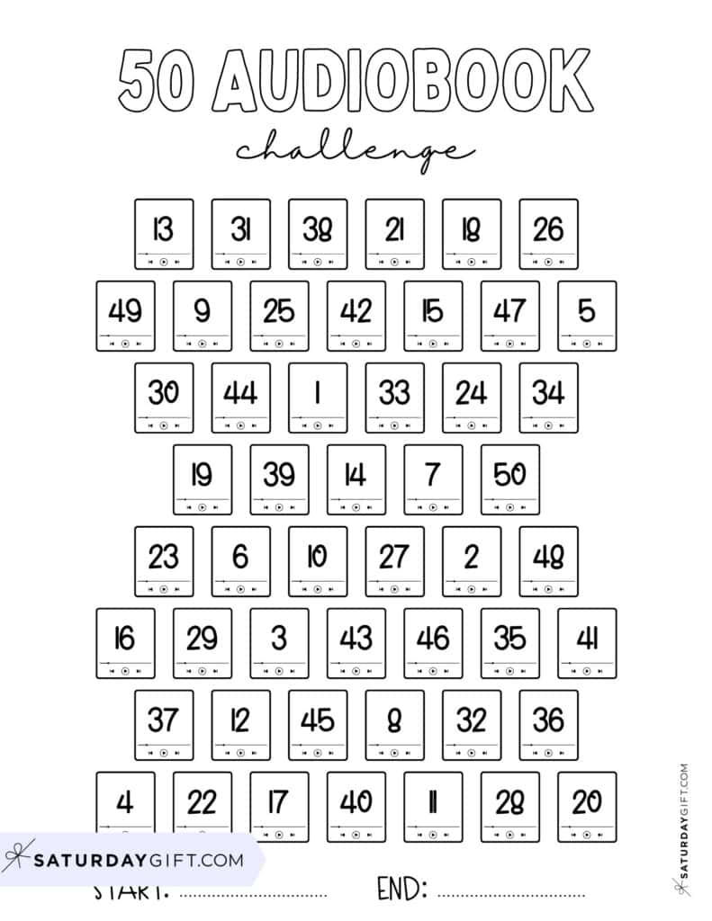 50 Audiobook Reading Tracker Challenge