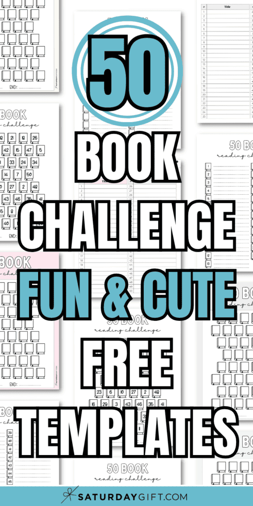 50 Book Challenge Fun & Cute Free Templates | SaturdayGift