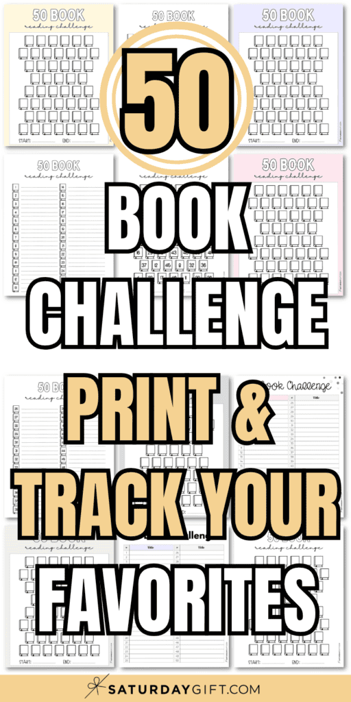 50 Book Challenge Print & Track Your Favorites | SaturdayGift
