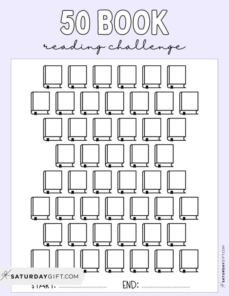 50 Book Challenge Printable Free Lilac
