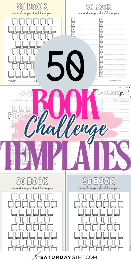 50 Book Challenge Template Free Printables | SaturdayGift