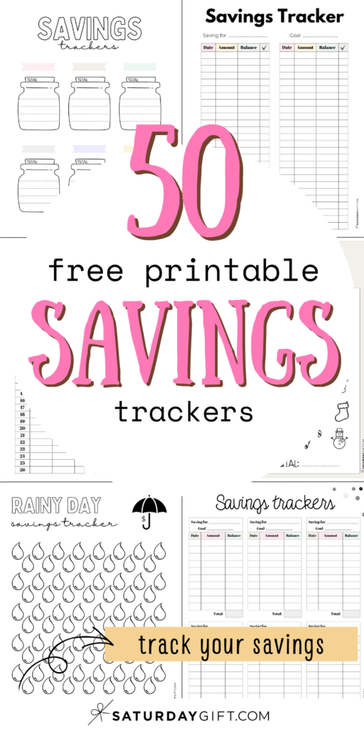 50 Free Printable Savings Trackers | SaturdayGift