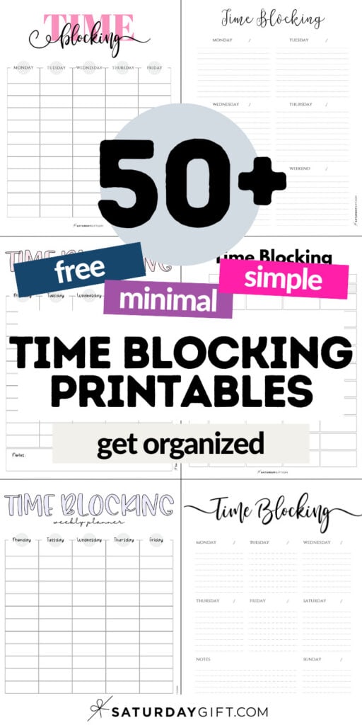 50+ Free and Minimal Time Blocking Printables | SaturdayGift