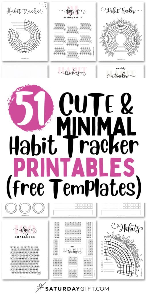 51 Cute and Minimal Habit Tracker Printables | SaturdayGift