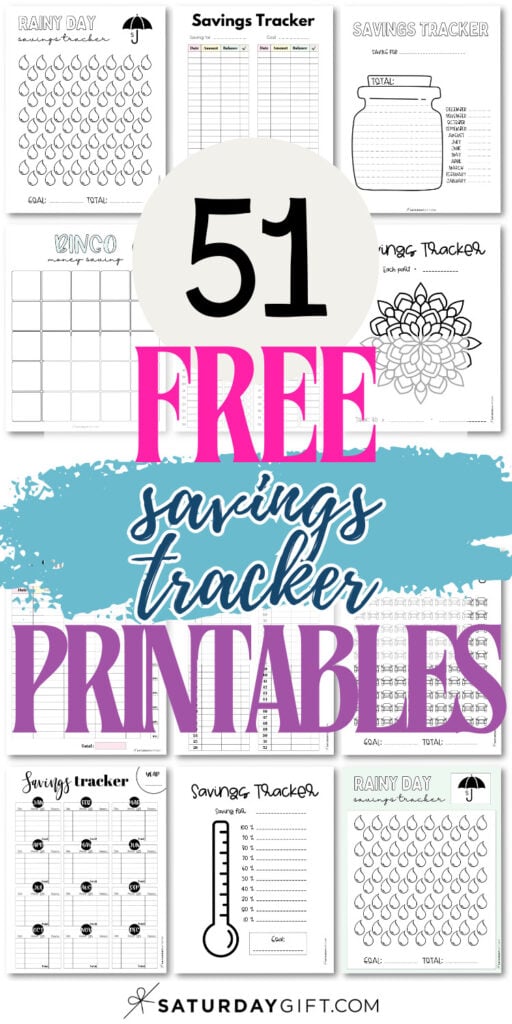 51 Free Savings Tracker Printables | SaturdayGift