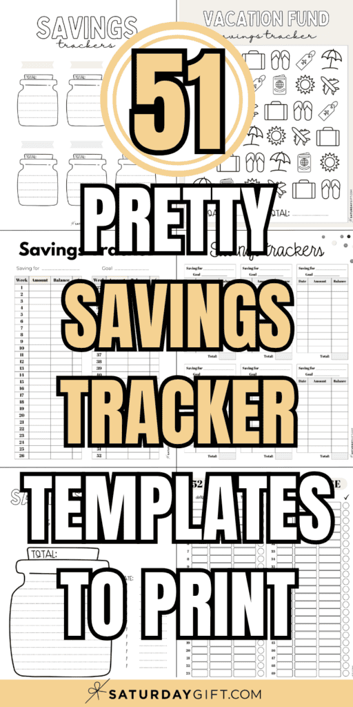 51 Pretty Savings Tracker Templates to Print | SaturdayGift