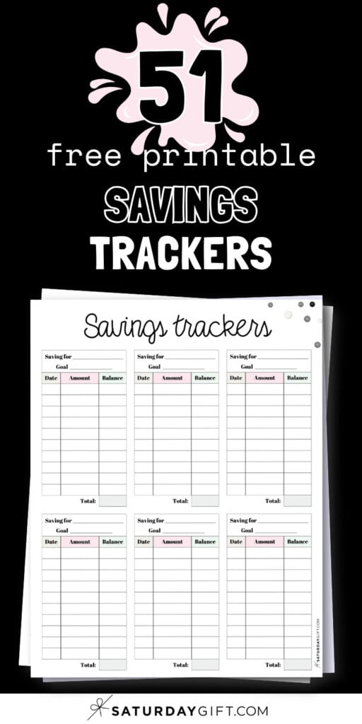 51 Printable Savings Trackers | SaturdayGift
