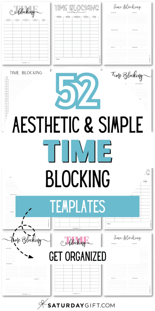 52 Aesthetic and Simple Time Blocking Templates | SaturdayGift