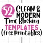 52 Clean and Modern Time Blocking Templates | SaturdayGift