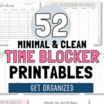52 Minimal and Clean Time Blocker Printables | SaturdayGift