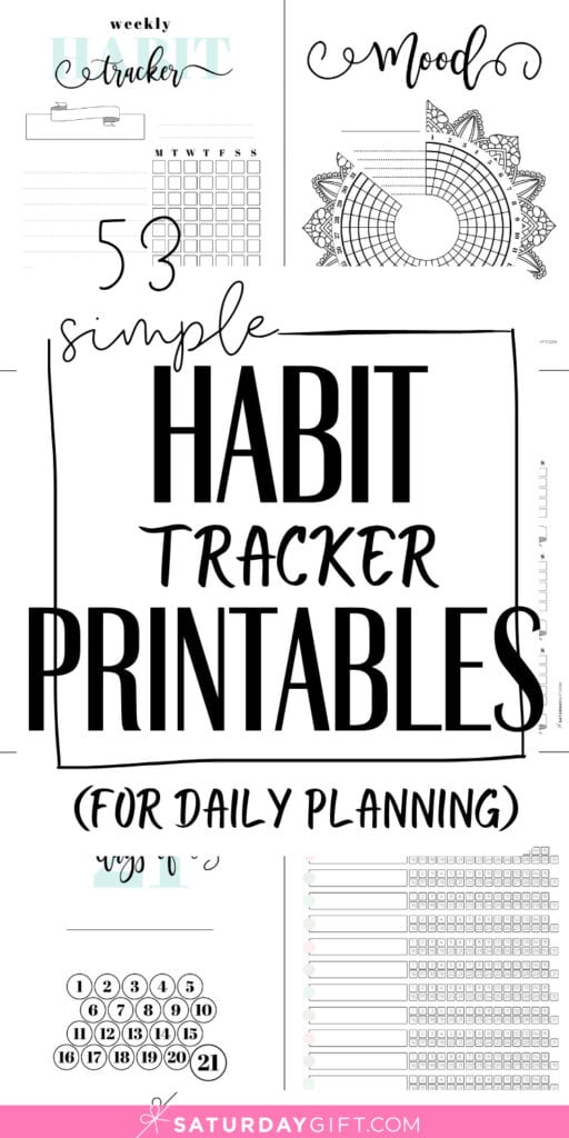53 Simple Habit Tracker Printables | SaturdayGift