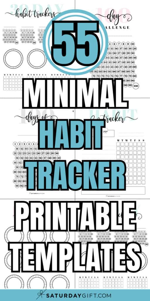 55 Minimal Habit Printable Templates | SaturdayGift