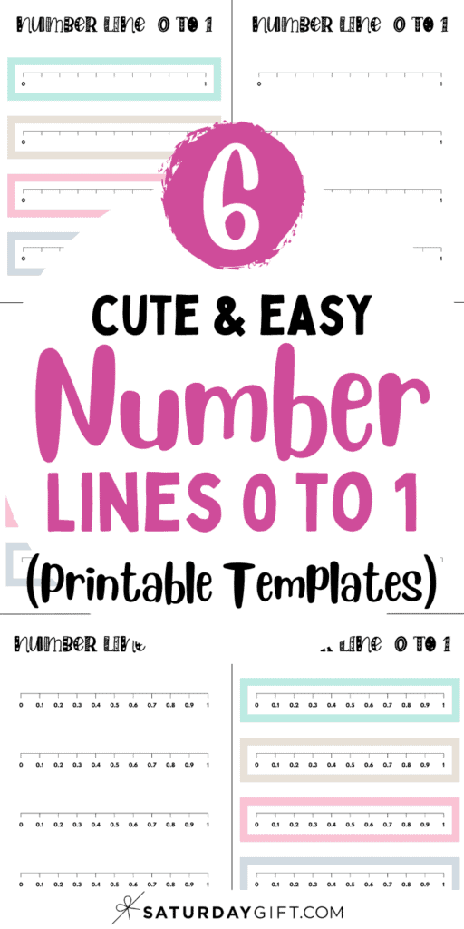 6 Cute & Easy Number Lines 0 to 1 - Printable Templates | SaturdayGift