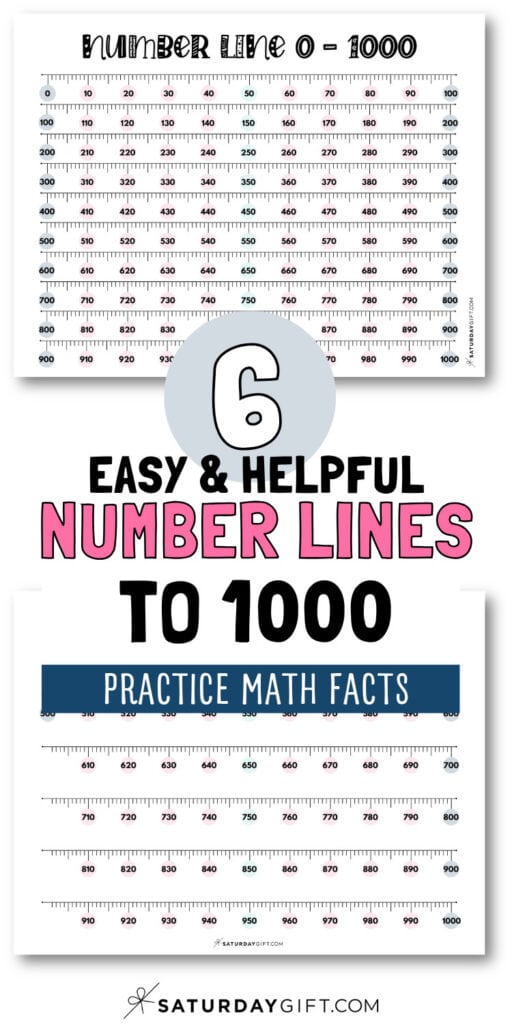 6 Easy & Helpful Number Lines to 1000 - Practice Math Facts | SaturdayGift