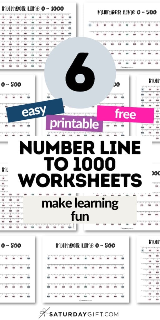 6 Easy Printable & Free Number Line to 1000 Worksheets - Make Learning Fun | SaturdayGift