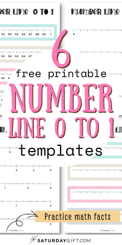 6 Free Printable Number Line 0 to 1 Templates - Practice Math Facts | SaturdayGift