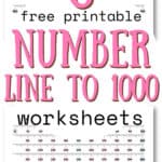 6 Free Printable Number Line to 1000 Worksheets - Great for Practice | SaturdayGift