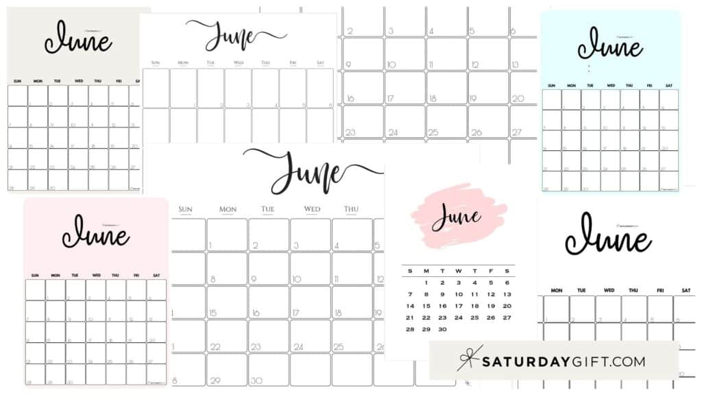 June 2024 Calendar - 20 Cute & FREE Printables | SaturdayGift June 2024 Calendar - 20 Cute & FREE Printables | SaturdayGift