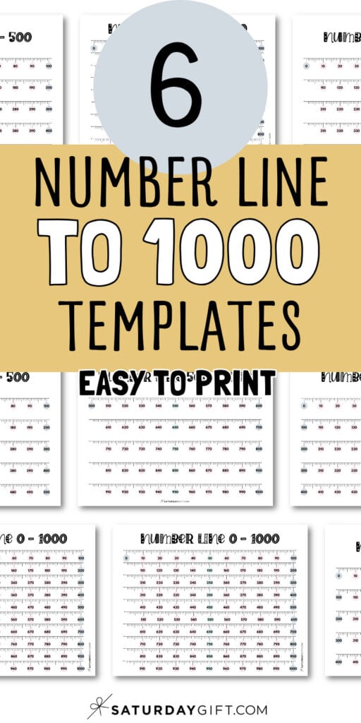6 Number Line to 1000 Templates - Easy to Print | SaturdayGift