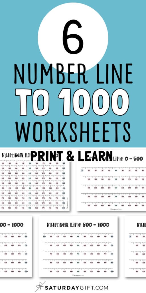 6 Number Line to 1000 Worksheets - Print & Learn | SaturdayGift