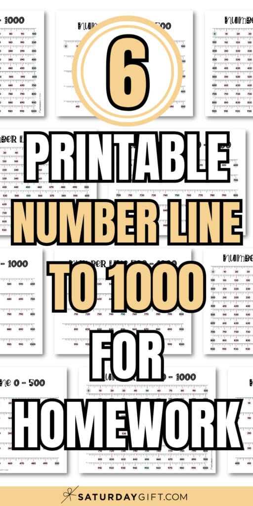 6 Printable Number Line to 1000 For Homework | SaturdayGift