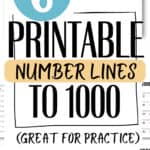 6 Printable Number Lines to 1000 - Great for Practice | SaturdayGift