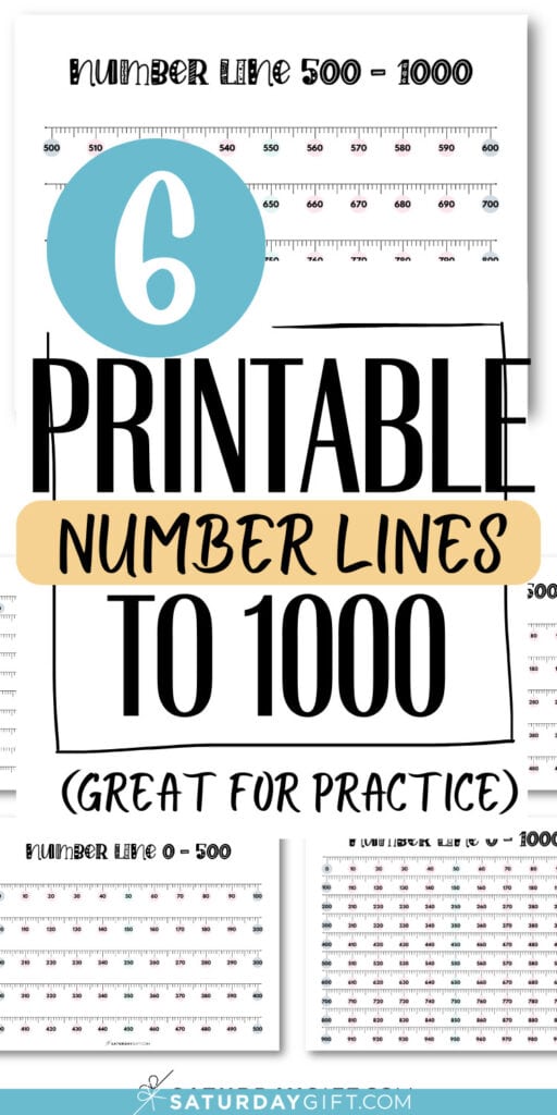 6 Printable Number Lines to 1000 - Great for Practice | SaturdayGift