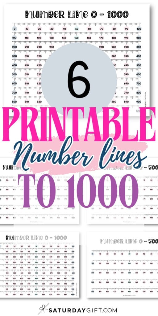 6 Printable Number Lines to 1000 | SaturdayGift