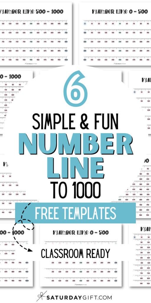 6 Simple & Fun Number Line to 1000 Free Templates - Classroom Ready | SaturdayGift