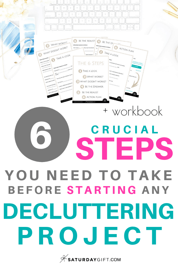 Steps to take before decluttering ( + free workbook) | free printables | Decluttering | Organizing | How to | Minimalism | Simple life | Simplify Life | Tidy | Organized | SaturdayGift | Saturday Gift #SaturdayGift