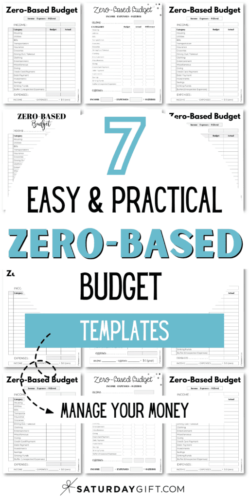 7 Easy and Practical Zero-Based Budget Templates | SaturdayGift