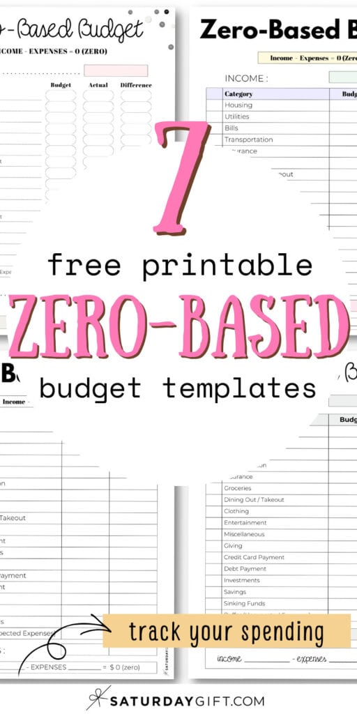 7 Free Printable Zero-Based Budget Templates | SaturdayGift