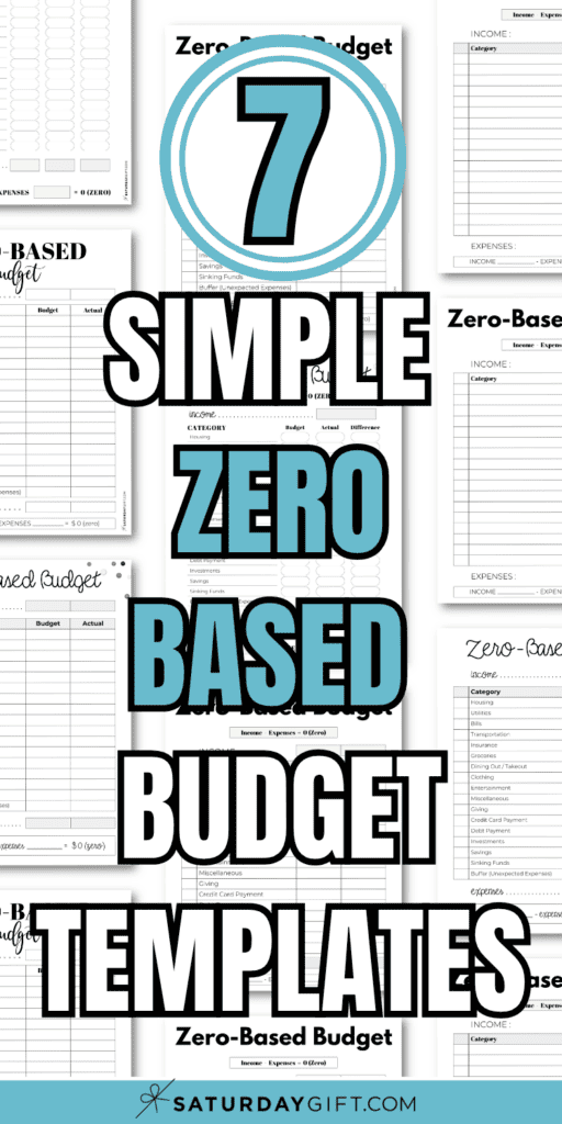 7 Simple Zero-Based Budget Templates | SaturdayGift