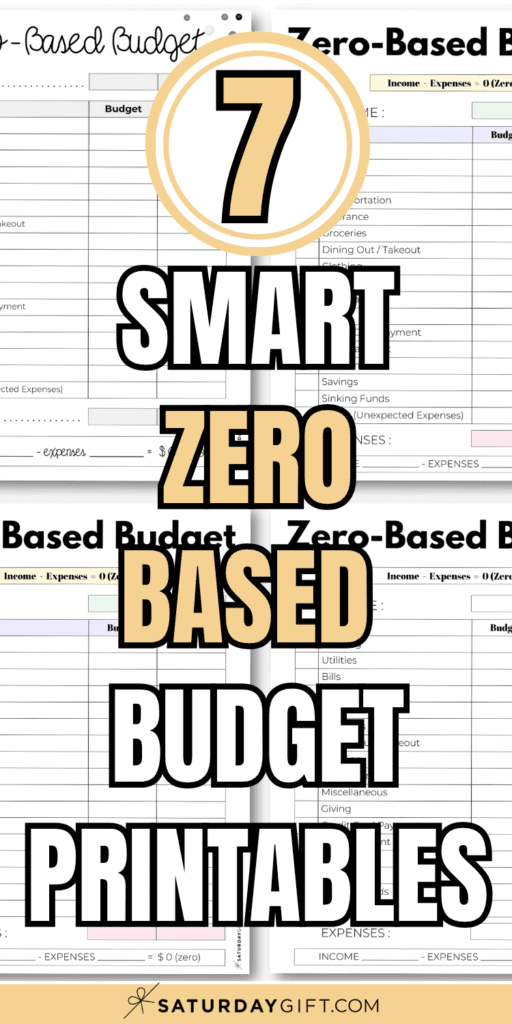 7 Smart Zero-Based Budget Printables | SaturdayGift