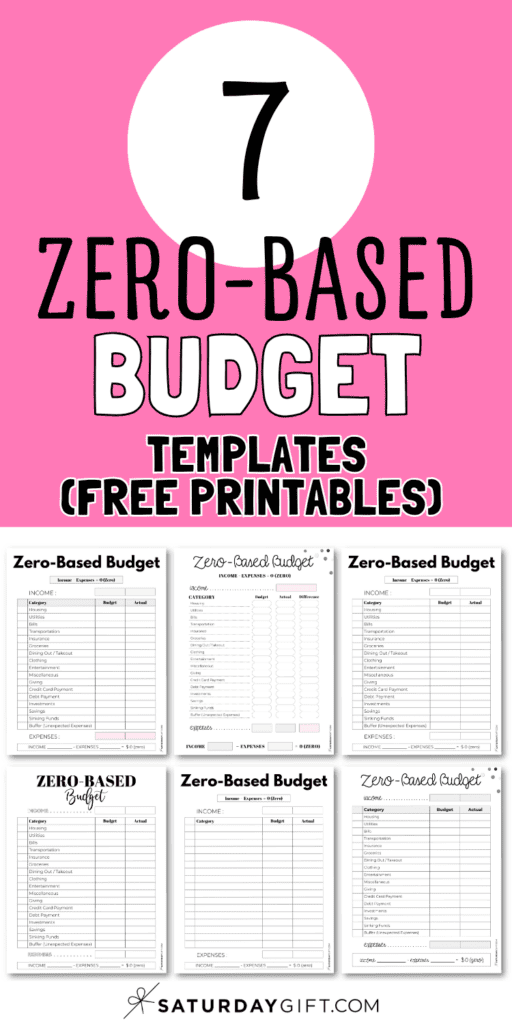 7 Zero-Based Budget Templates | SaturdayGift