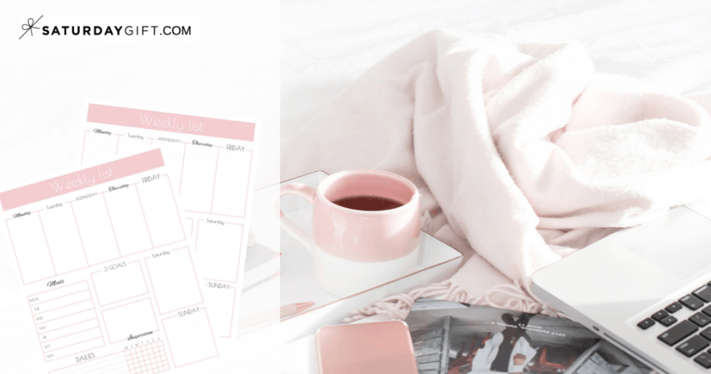 7 things to do on Sundays for the best week ever (+weekly list printable) | free printable | Pretty printable | Planner sheet | Goal Planning | Reflect your week | Week in review | Goal Achieving | Goal getter | Self Development | Personal Development | Self Care | Organization | Organized Life | Be more productive | Stay organized | SaturdayGift | Saturday gift #SaturdayGift