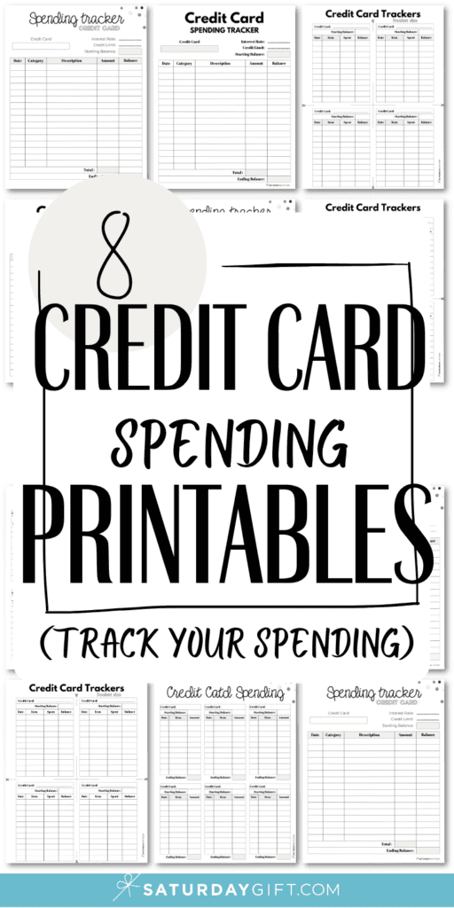 8 Credit Card Spendfing Printables | SaturdayGift