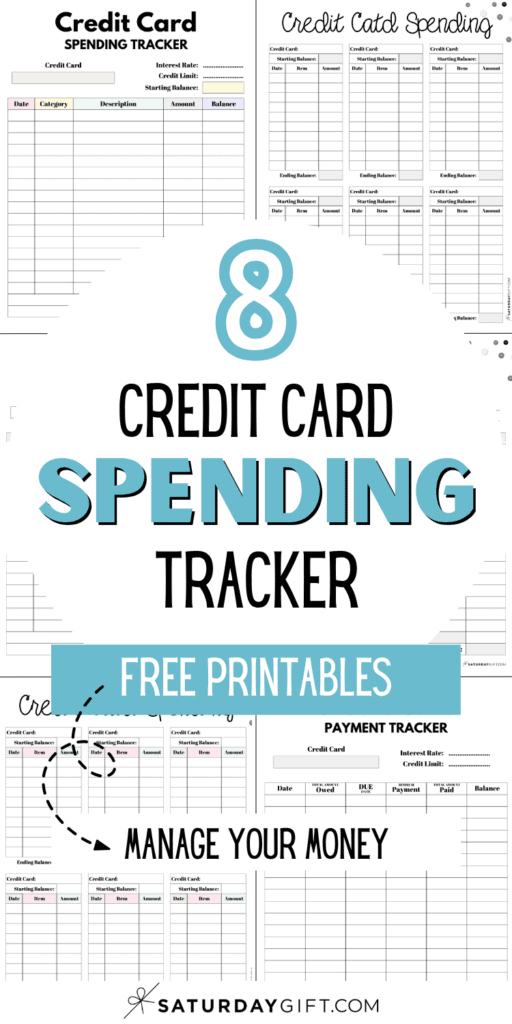 8 Credit Card Spending Tracker Free Printables | SaturdayGift