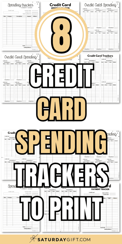 8 Credit Card Spending Trackers to Print | SaturdayGift