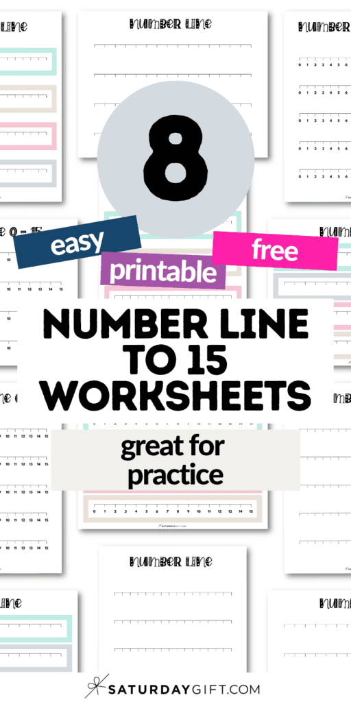 8 Easy Printable & Free Number Line to 15 Worksheets - Great for Practice | SaturdayGift