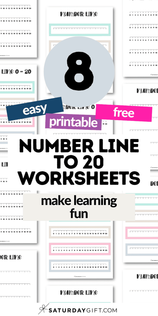 8 Easy Printable & Free Number Line to 20 Worksheets - Make Learning Fun | SaturdayGift