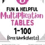 8 Fun & Helpful Multiplication Tables 1 to 100 - Free Worksheets | SaturdayGift