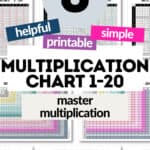 8 Helpful Printable & Simple Multiplication Chart 1-20 - Master Multiplication | SaturdayGift