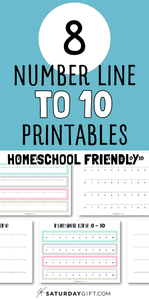 8 Number Line to 10 Printables - Homeschool Friendly | SaturdayGift