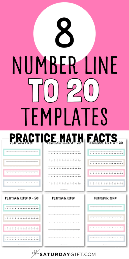 8 Number Line to 20 Templates - Practice Math Facts | SaturdayGift