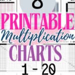 8 Printable Multiplication Charts 1-20 | SaturdayGift