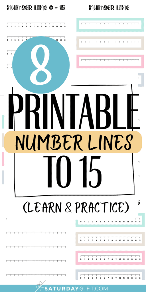 8 Printable Number Lines to 15 - Learn & Practice | SaturdayGift