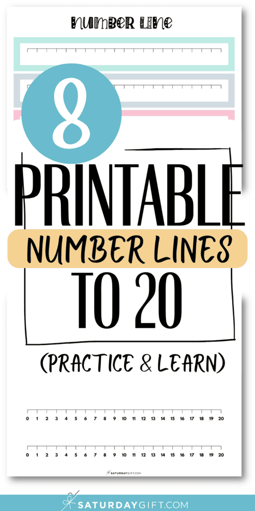8 Printable Number Lines to 20 - Practice & Learn | SaturdayGift