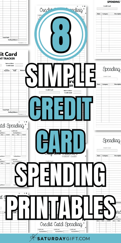 8 Simple Credit Card Spending Printables | SaturdayGift