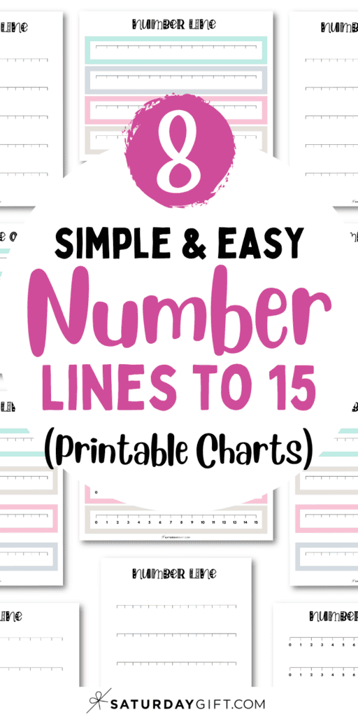 8 Simple & Easy Number Lines to 15 - Printable Charts | SaturdayGift